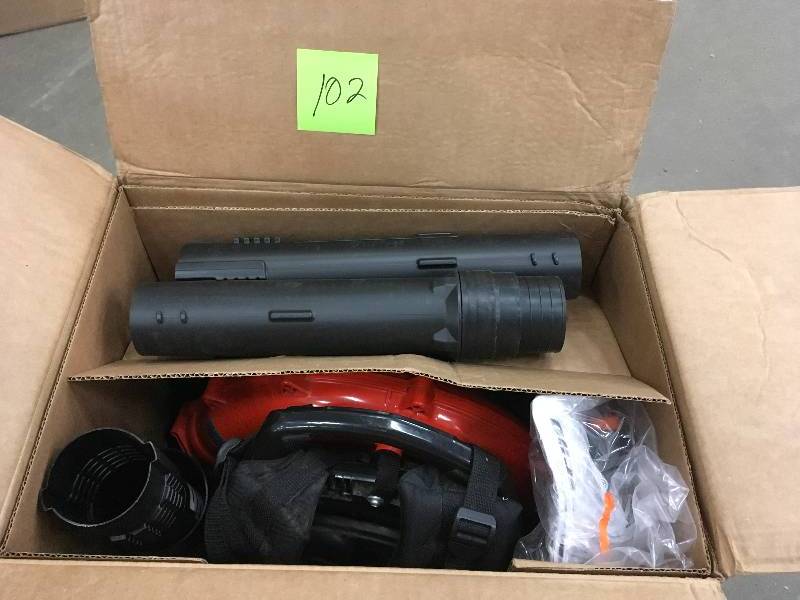 lot 102 image: Echo 215 MPH 510 CFM 58.2cc Gas Backpack Blower with Tube Throttle Used Dirty in working conditions