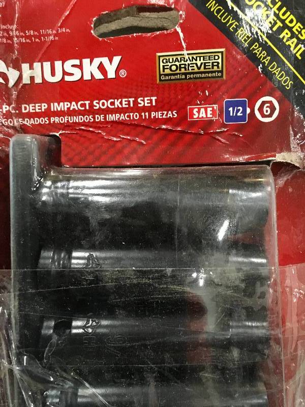 lot 103 image: Husky 12 in. Drive Deep SAE Impact Socket Set 11-Piece