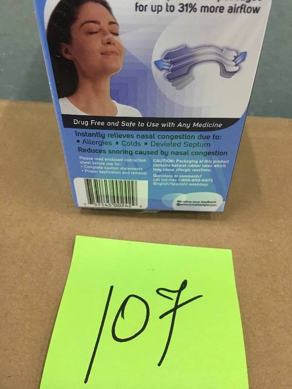 lot 107 image: Breathe Right  Nasal Strips