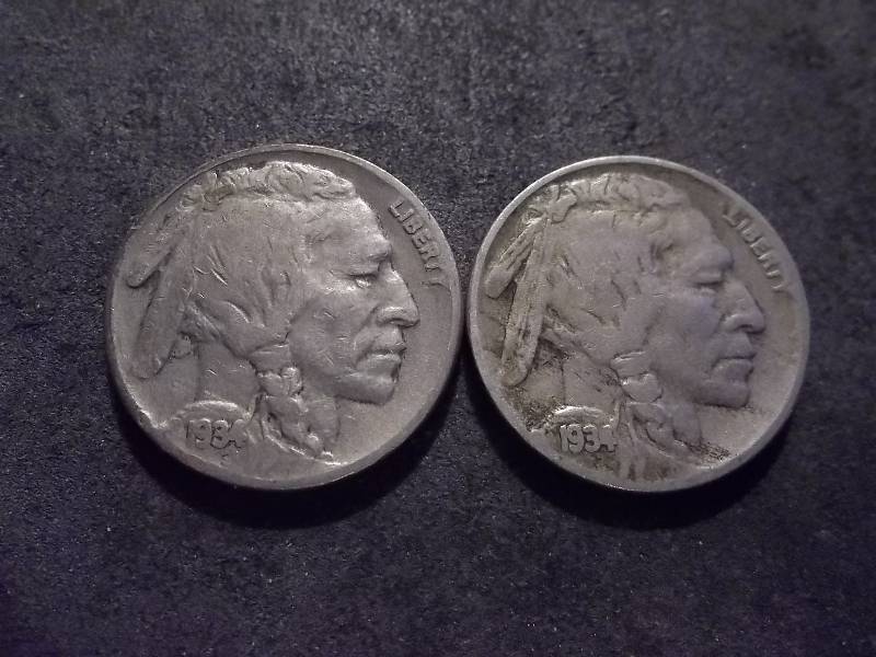 1934, D Buffalo Nickels