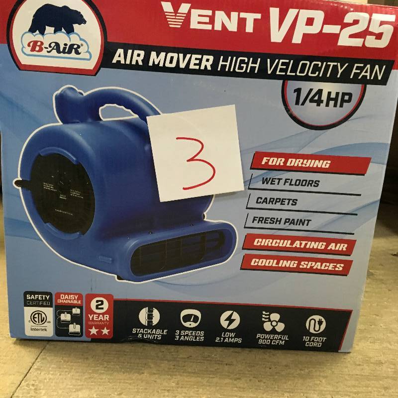 B-Air 14 HP Air Mover for Water Damage Restoration Carpet Dryer Floor Blower Fan Home and Plumbing Use, Blue