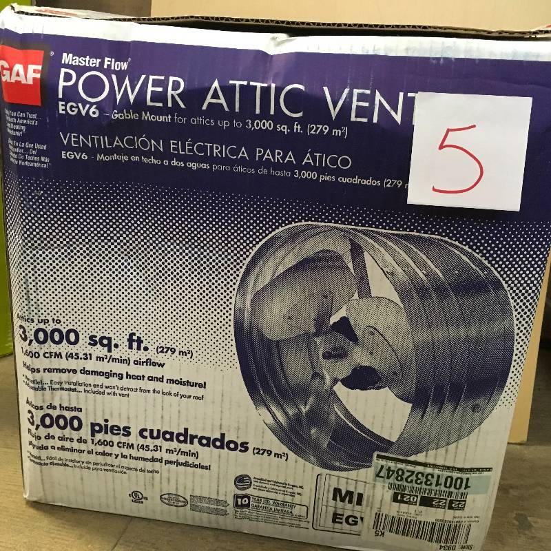 Master Flow 1600 CFM Power Gable Mount Attic Fan