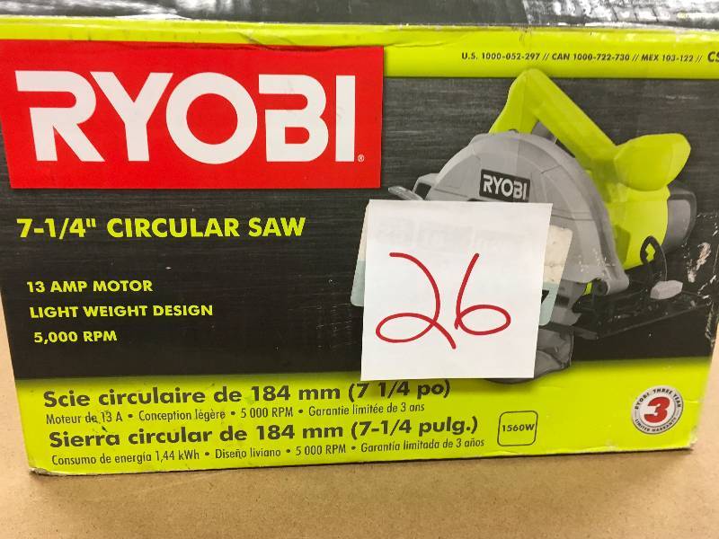 RYOBI 13-Amp 7-14 in. Circular Saw Not Used