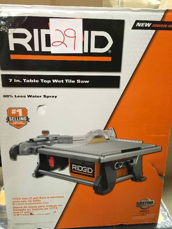 RIDGID 120-Volt 7 in. Table Top Wet Tile Saw Not Used
