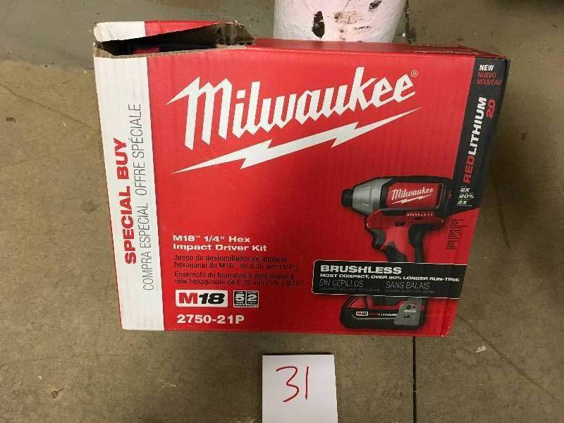 Milwaukee M18 18-Volt Lithium-Ion Brushless Cordless 14 in. Cordless Impact Driver Kit (Tool-Only) Special Buy Not Used