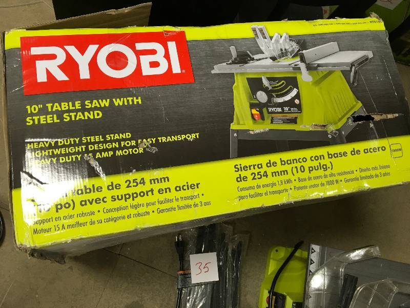 RYOBI 10 in. Table Saw with Rolling StandNot Used