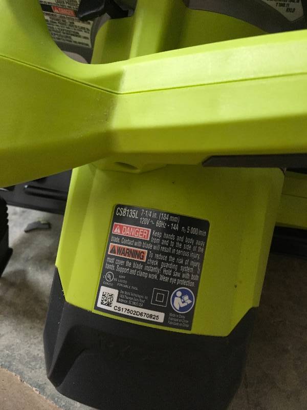 RYOBI 14-Amp 7-14 in. Circular Saw with Laser Not Used
