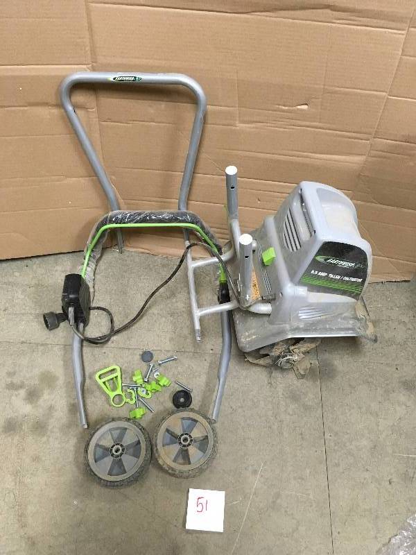 Earthwise Electric 8.5 Amp 11 in. W Tiller  Cultivator USED