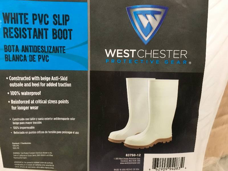 Westchester  Resistant Boot White PVC Boot Size 12 New