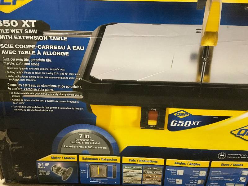 QEP 34 HP Wet Tile Saw with 7 in. Diamond Blade Not Used