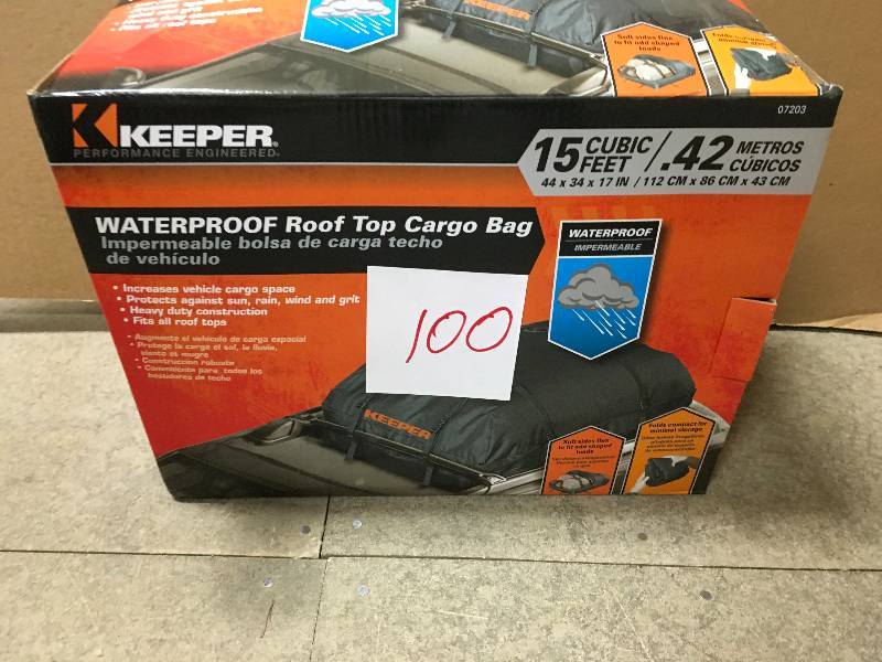 Keeper Waterproof Roof Top Cargo Bag Not Used