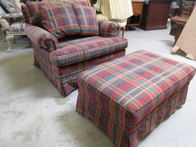 lot 117 image: SAM MOORE CHAIR AND OTTOMAN