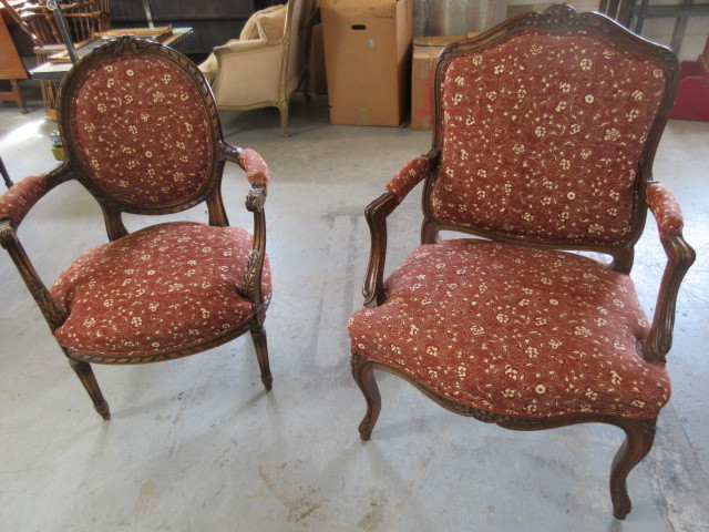 lot 134 image: ANTIQUE CARVED ARM CHAIRS