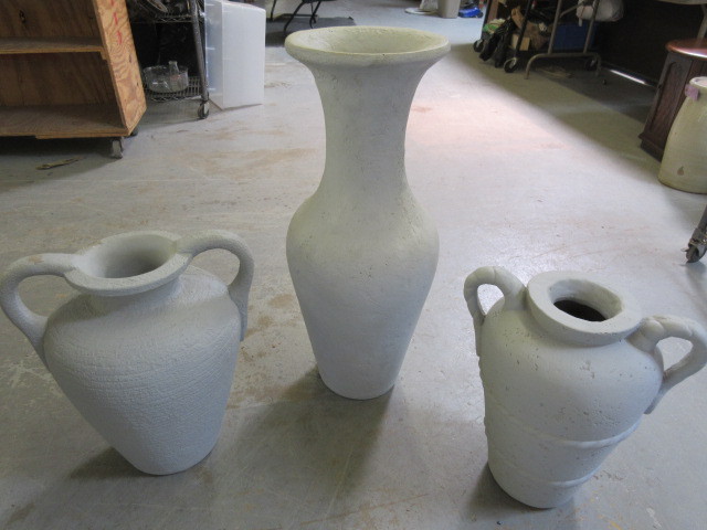 lot 146 image: 3 PLASTER VASES