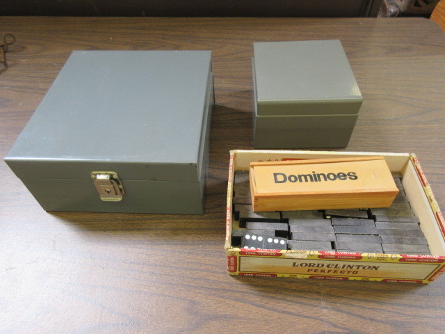 lot 154 image: LOCK BOXES AND DOMINOES