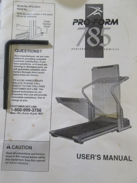 PRO FORM 785 TREADMILL QUALITY EXECUTIVE HOME FURNISHINGS K BID