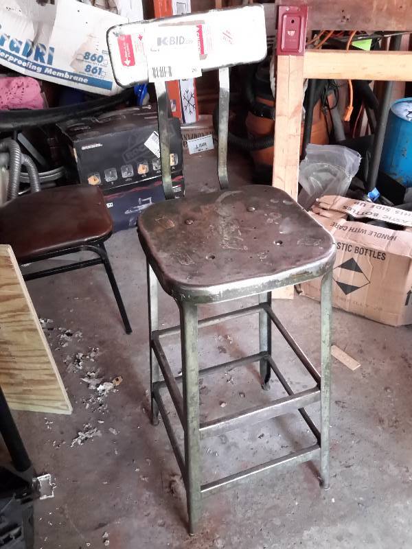 lot 26 image: Metal Workshop Chair