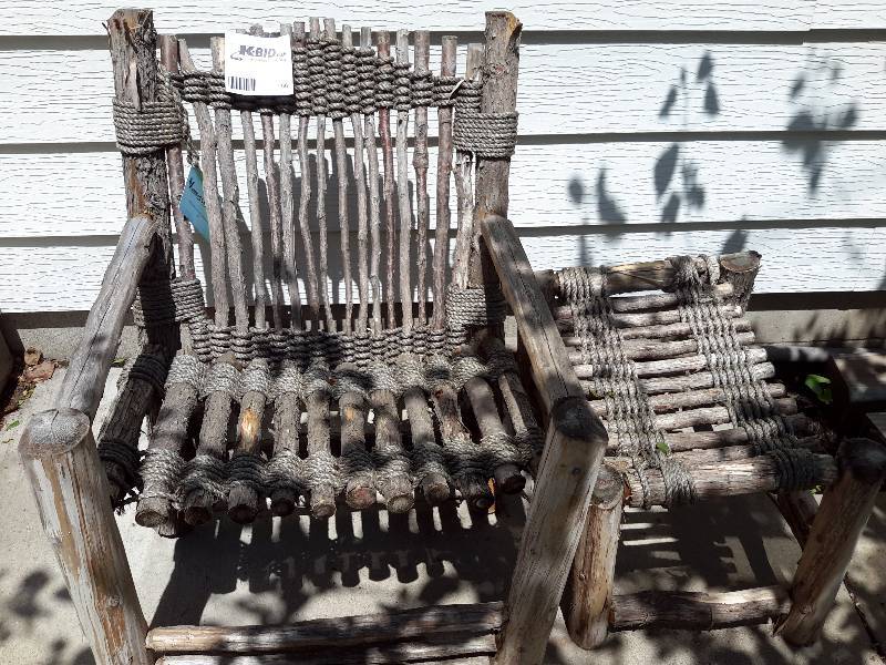 lot 56 image: Tree Branch Chair and Ottoman