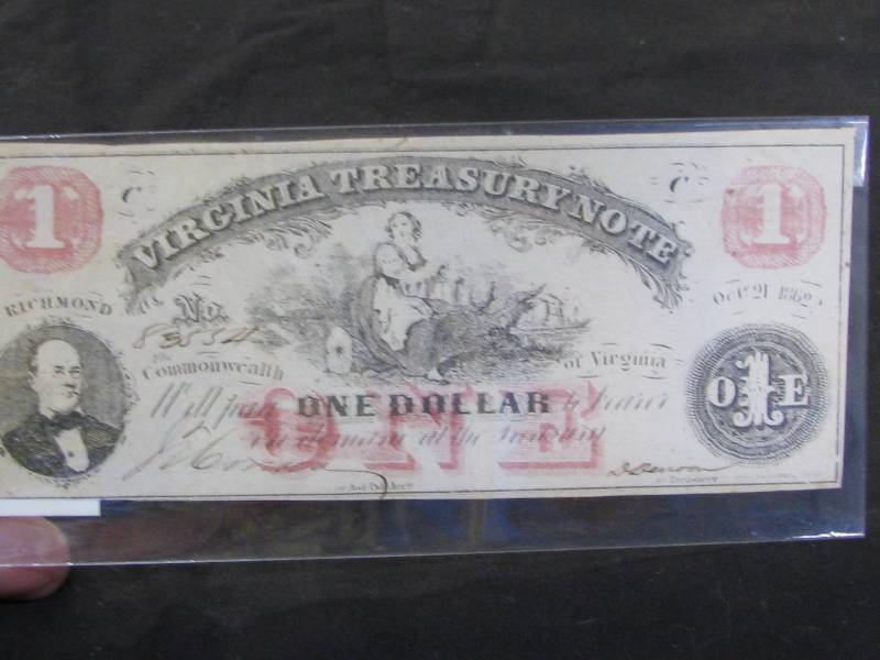 lot 22 image: Virginia One Dollar Treasury Note