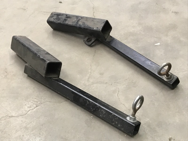 lot 38 image: (2) Steel Brackets With Eye Bolts ...