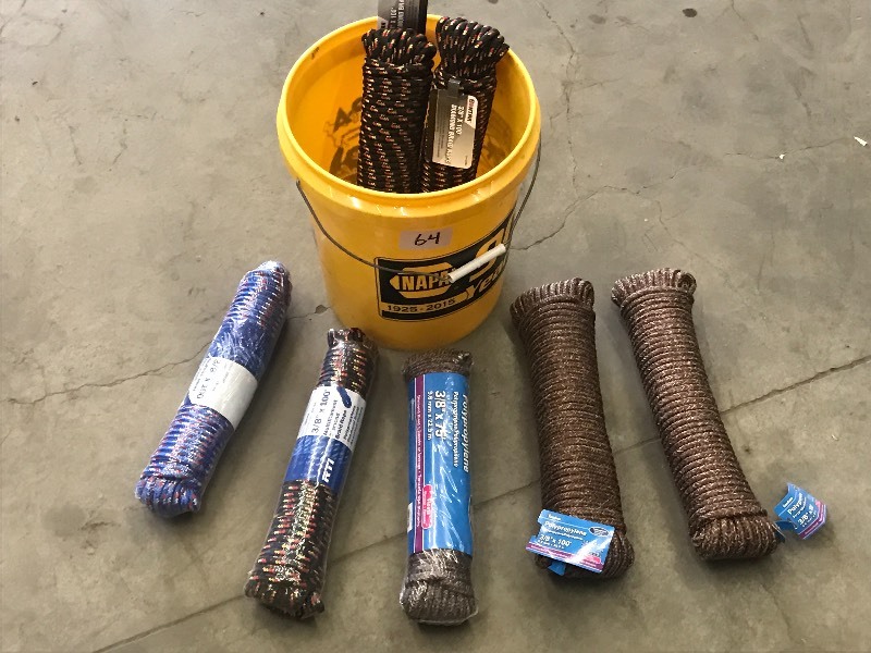 lot 64 image: (7) New Packs Of Braided 38 Rope,...