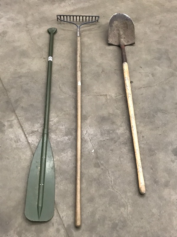 lot 69 image: Lot Of (2) Yard Tools & (1) Plastic...
