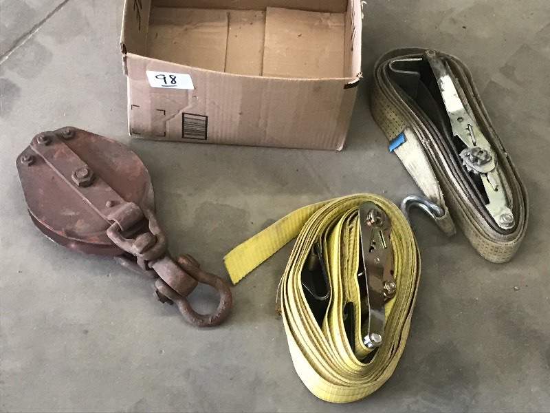 lot 98 image: Lot Of Vinatge Pulley & (2) 10,000...