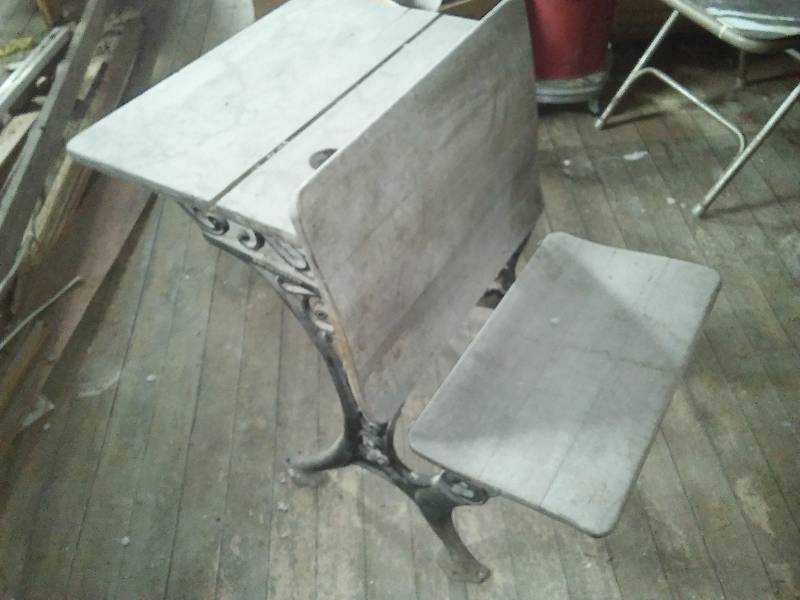 lot 17 image: Antique School Desk, ornate