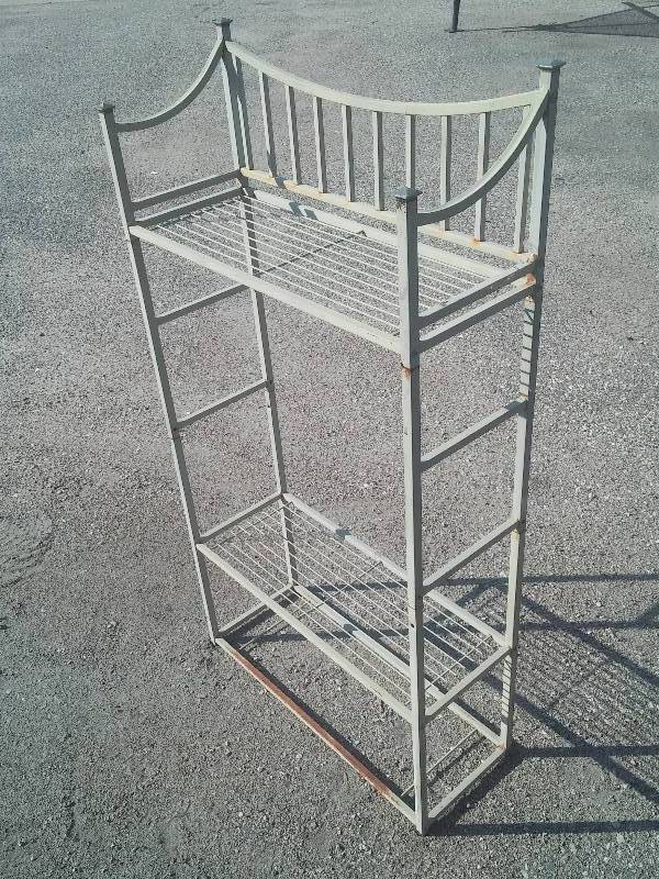 lot 54 image: Inside outside metal rack shelving 48 x 25 x 9
