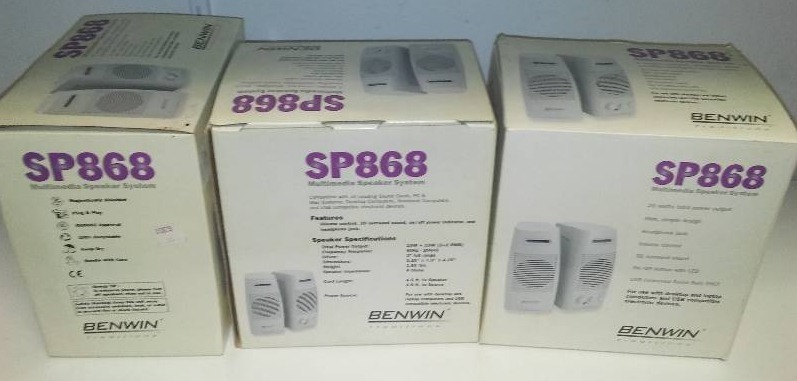 lot 119 image: 3 pairs of Benwin computer speakers, new in box