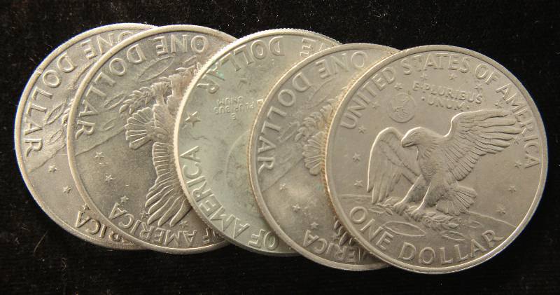 GROUP OF 5 EISENHOWER DOLLARS