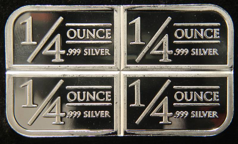 1 TROY OZ. .999 FINE SILVER BAR STAGECOACH CRACKER (14oz X 4)