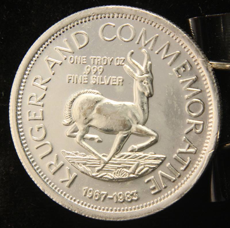 1 TROY OZ. .999 FINE SILVER 1967-1983 KRUGERRAND COMMEMORATIVE