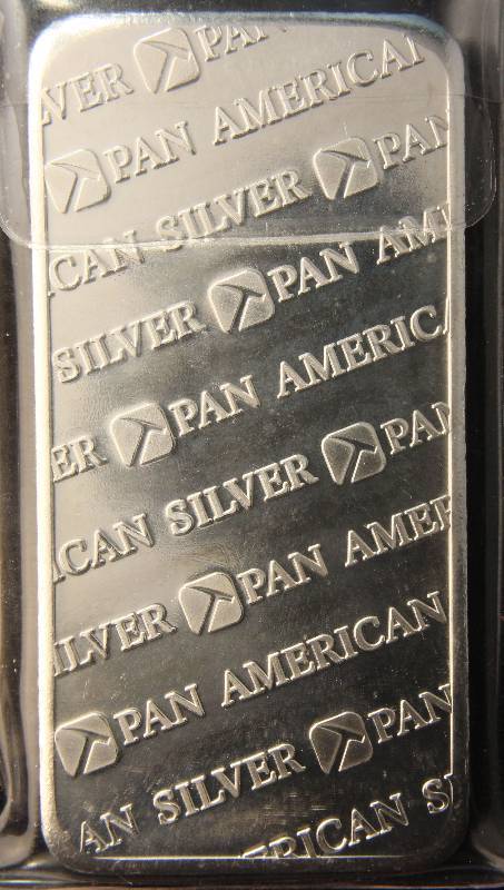 10 TROY Oz. .999 FINE SILVER BAR VINTAGE PAN AMERICAN SILVER CORP.