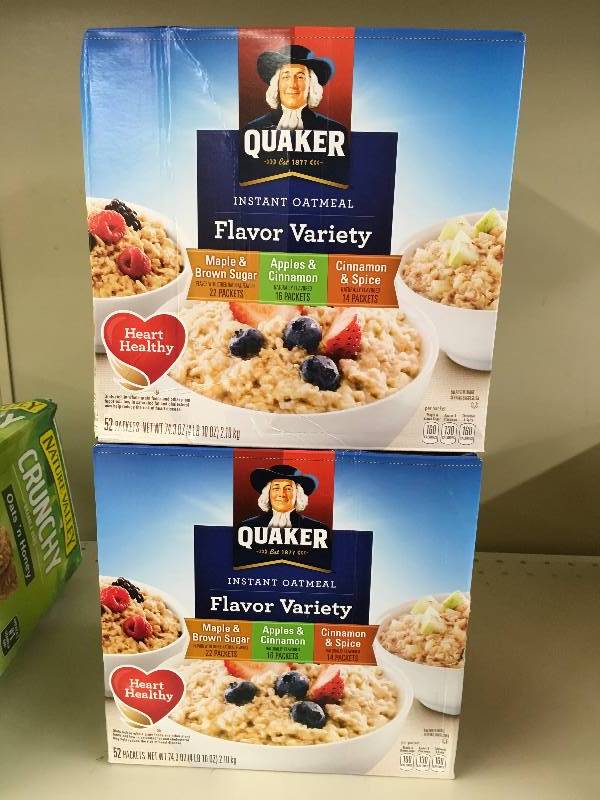 lot 24 image: TWO (2) QUAKER INST OATMEAL 52CT, RETAIL $9.79 EACH