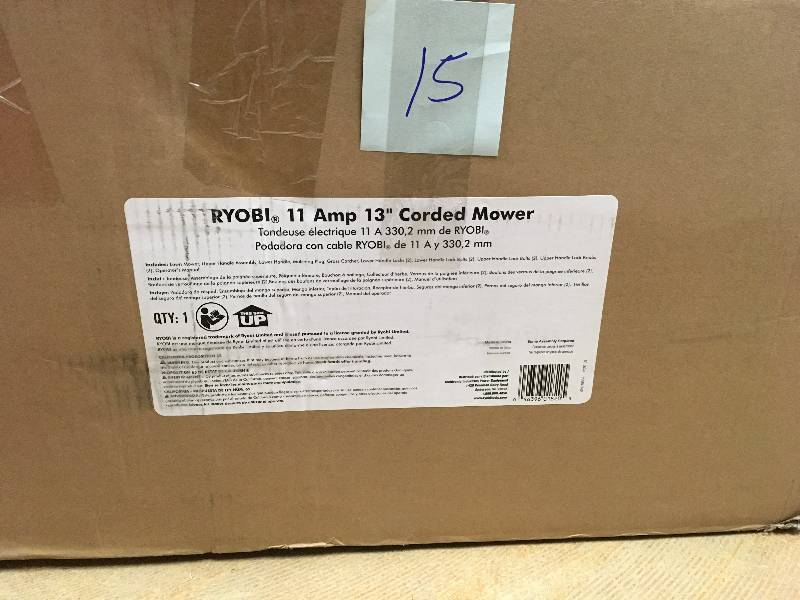Ryobi 13 in. 11 Amp Corded Electric Walk Behind Push Mower used in working condition