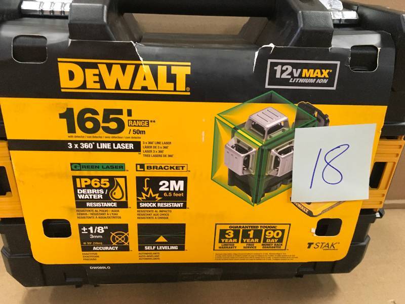Dewalt 12-Volt Lithium-Ion Cordless 3-Beam 360-Degree Green Laser Level