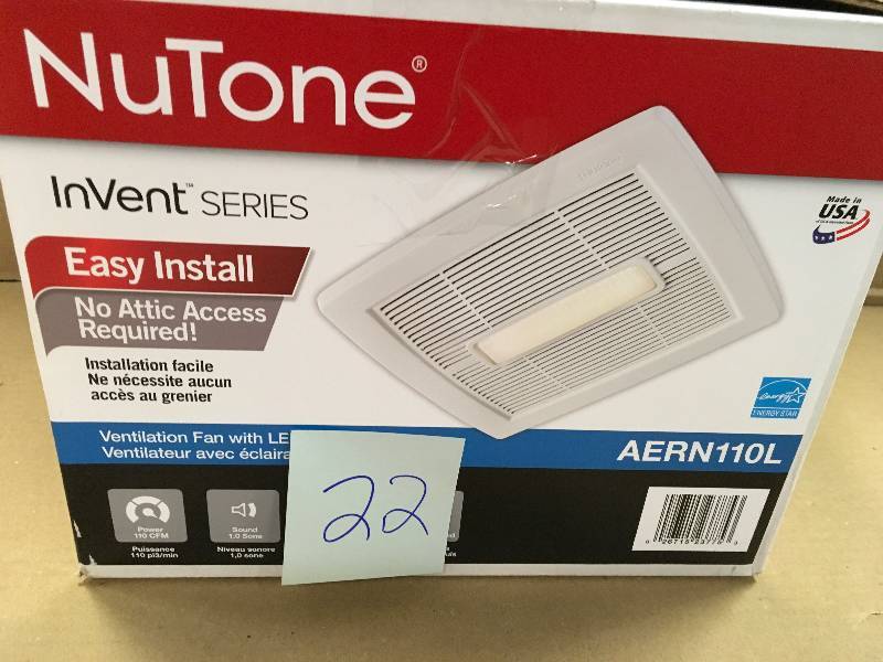 NuTone InVent Series 110 CFM Ceiling Exhaust Bath Fan with Light, ENERGY STAR