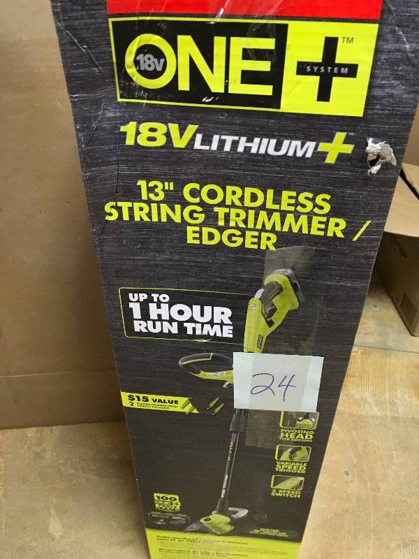 Ryobi ONE 18-Volt Lithium-Ion Cordless String TrimmerEdger - 4.0 Ah Battery and Charger Included Not Used