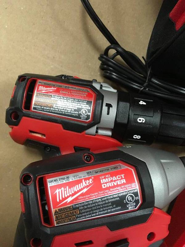 Milwakee M18 18-Volt Lithium-Ion Cordless Drill DriverImpact Driver Combo Kit (2-Tool) w(2) 1.5Ah Batteries, Charger, Tool Bag