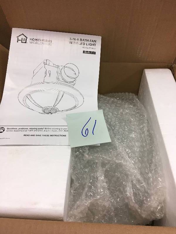 Homewerks Decorative 80 CFM Ceiling Bathroom Exhaust Fan with LED Light and White Globe