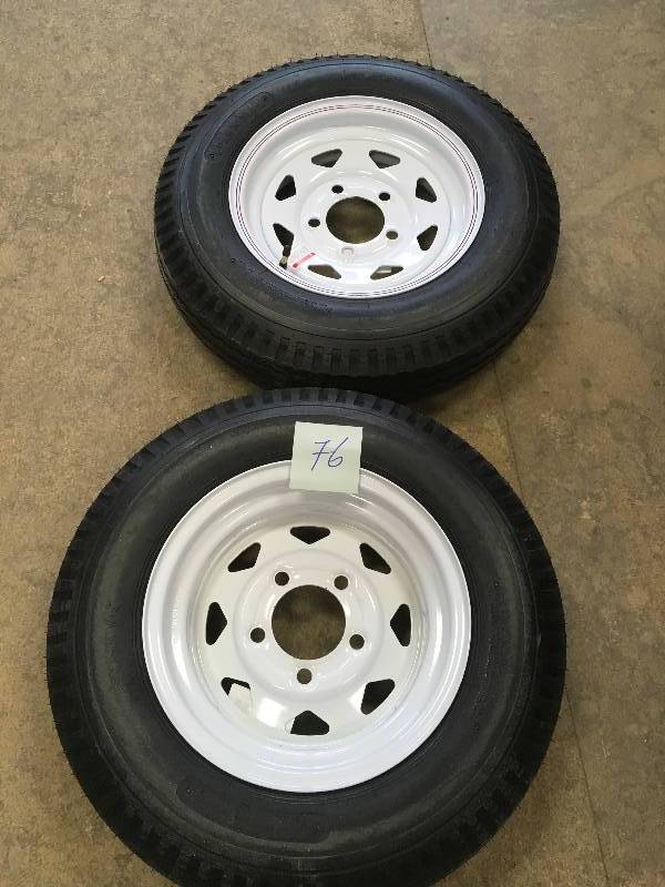 Martin Wheel 530-12 Load Range C 5-Hole Custom Spoke Trailer Tire and Wheel Assembly