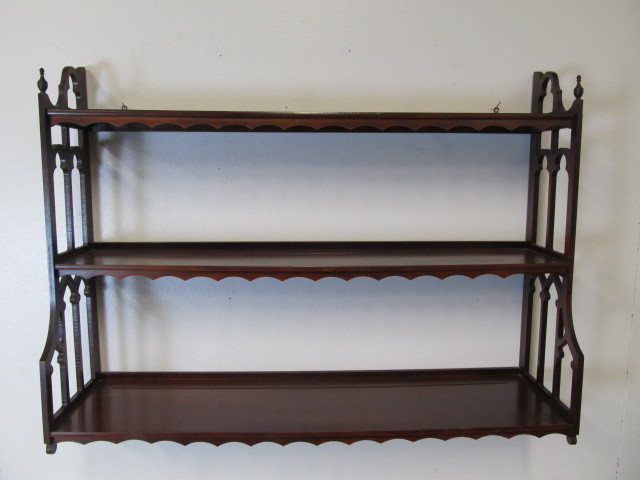lot 125 image: Original Old Vintage Wooden Wall Shelf