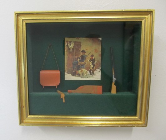 lot 129 image: Hand Made Hunting Theme Shadowbox 