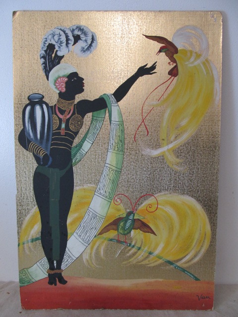 lot 9 image: Vintage 1940s-50s Original Signed Oil Painting - Signed Van