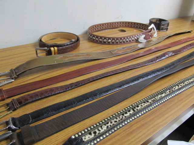 lot 22 image: Large Lot of Quality Leather Mens Belts