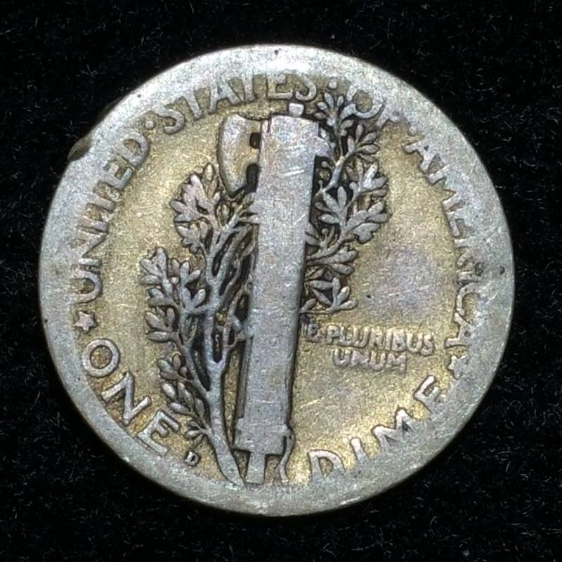 lot 3 image: 1921 D Mercury Silver Dime - Key Date
