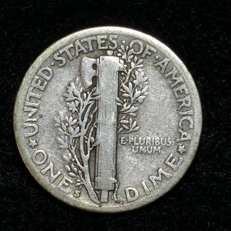 lot 4 image: 1926 S Mercury Silver Dime - Key Date