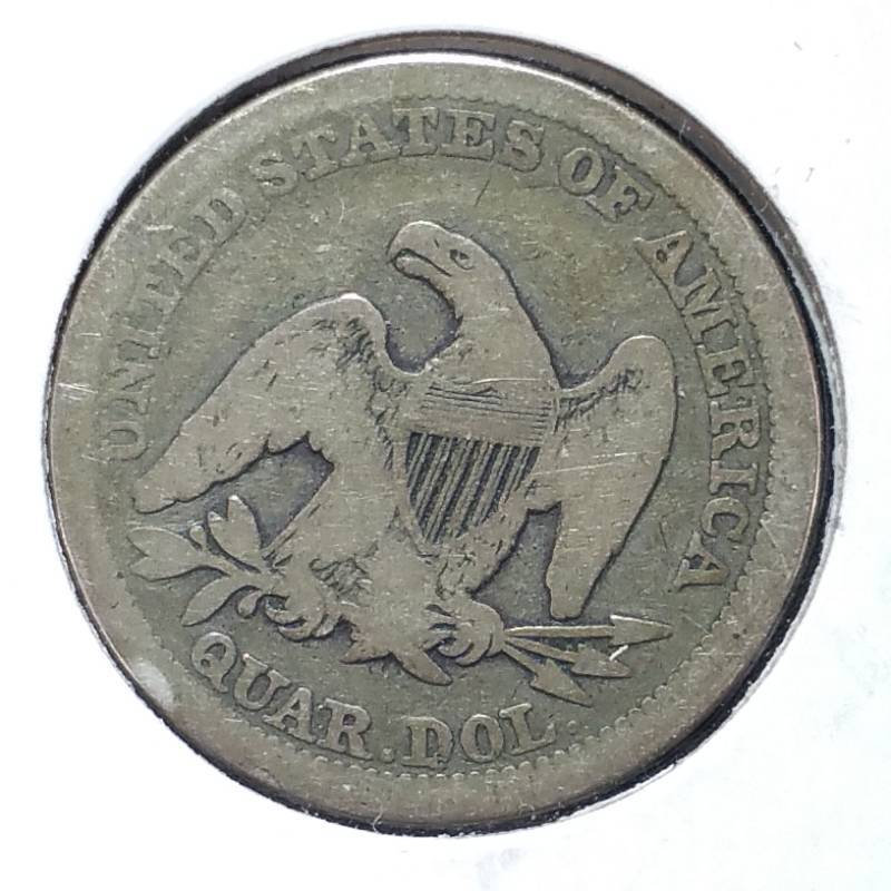 lot 15 image: 1857 Seated Liberty Silver Quarter