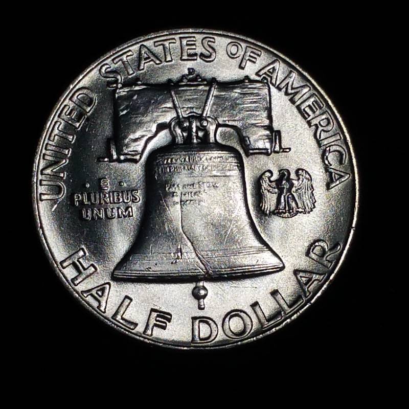 lot 42 image: 1957 D Franklin Silver Half Dollar - BUHighest Grade